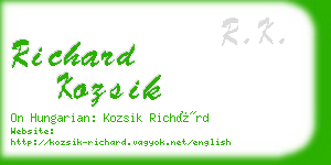 richard kozsik business card